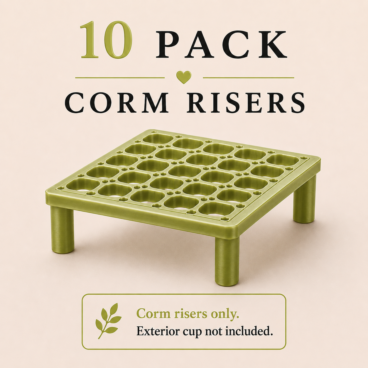 Square Corm Risers ONLY | Set of 10